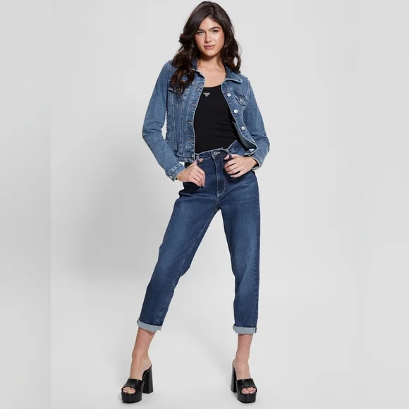 Guess Sexy Trucker Jeans Jacket Medium Wash ~ Size XS - Picture 5 of 11